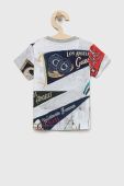 Дитяча бавовняна футболка Guess колір сірий з принтом (2857135)