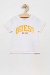 Дитяча бавовняна футболка Guess колір білий візерунок (2883343)