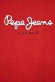 Дитяча бавовняна футболка Pepe Jeans PJL BJ колір червоний з принтом