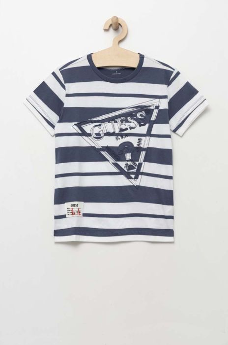 Дитяча бавовняна футболка Guess візерунок колір блакитний (3304112)