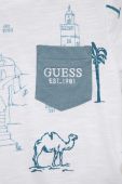 Дитяча бавовняна футболка Guess колір білий візерунок (3009590)