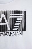 Дитяча бавовняна футболка EA7 Emporio Armani колір білий з принтом (2898349)