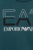 Дитяча бавовняна футболка EA7 Emporio Armani колір зелений з принтом (2906486)