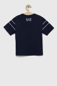 Дитяча бавовняна футболка EA7 Emporio Armani колір синій з принтом (2917781)