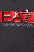 Дитяча бавовняна футболка EA7 Emporio Armani колір сірий з принтом
