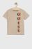Дитяча бавовняна футболка Guess колір бежевий з принтом (3046473)