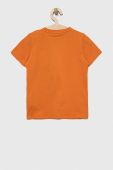 Дитяча бавовняна футболка Guess колір помаранчевий з принтом (3046494)