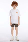 Дитяча бавовняна футболка Guess колір білий з принтом (3015514)