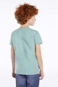 Дитяча футболка Guess колір бірюзовий з принтом