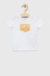 Дитяча бавовняна футболка Guess колір білий з принтом (3133434)