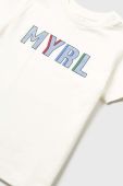 Дитяча бавовняна футболка Mayoral колір білий з принтом (2936382)