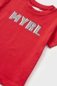 Дитяча бавовняна футболка Mayoral колір червоний з принтом (2936407)