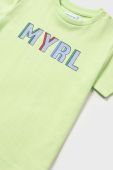Дитяча бавовняна футболка Mayoral колір зелений з принтом (2936400)