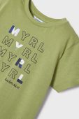 Дитяча бавовняна футболка Mayoral колір зелений з принтом (2932269)