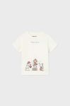 Бавовняна футболка для немовлят Mayoral колір білий з принтом (2936436)