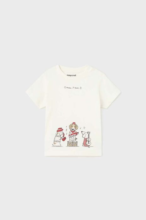 Бавовняна футболка для немовлят Mayoral колір білий з принтом (2936436)