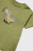 Бавовняна футболка для немовлят Mayoral колір зелений з принтом (2936581)