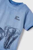 Дитяча бавовняна футболка Mayoral з принтом колір блакитний (2936795)