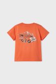 Дитяча бавовняна футболка Mayoral колір помаранчевий з принтом (2940340)