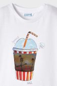 Дитяча бавовняна футболка Mayoral колір білий з принтом (2940380)