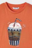 Дитяча бавовняна футболка Mayoral колір помаранчевий з принтом (2940412)