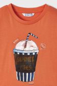 Дитяча бавовняна футболка Mayoral колір помаранчевий з принтом (2940412)