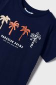 Дитяча бавовняна футболка Mayoral колір синій з принтом (2940421)