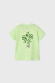 Дитяча бавовняна футболка Mayoral колір зелений візерунок (2940483)