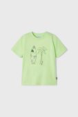 Дитяча бавовняна футболка Mayoral колір зелений з принтом (2940507)