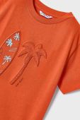 Дитяча бавовняна футболка Mayoral колір помаранчевий з принтом (2940523)