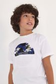 Дитяча бавовняна футболка Mayoral колір білий з принтом (2940588)