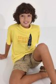 Дитяча бавовняна футболка Mayoral колір жовтий з принтом (2940688)