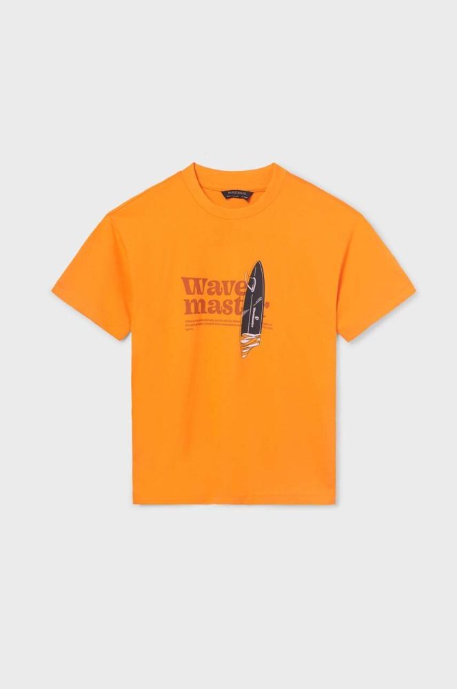 Дитяча бавовняна футболка Mayoral колір помаранчевий з принтом (2940724)