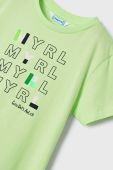 Дитяча бавовняна футболка Mayoral колір зелений з принтом (2940838)