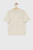 Дитяча футболка Sisley колір бежевий з принтом