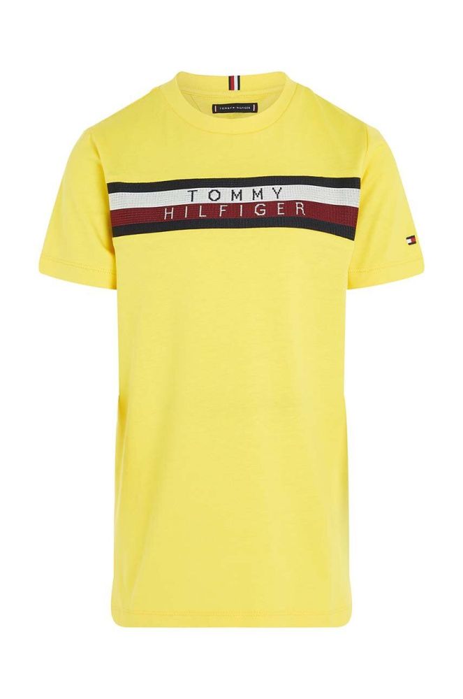 Дитяча бавовняна футболка Tommy Hilfiger колір жовтий з аплікацією (3004867)