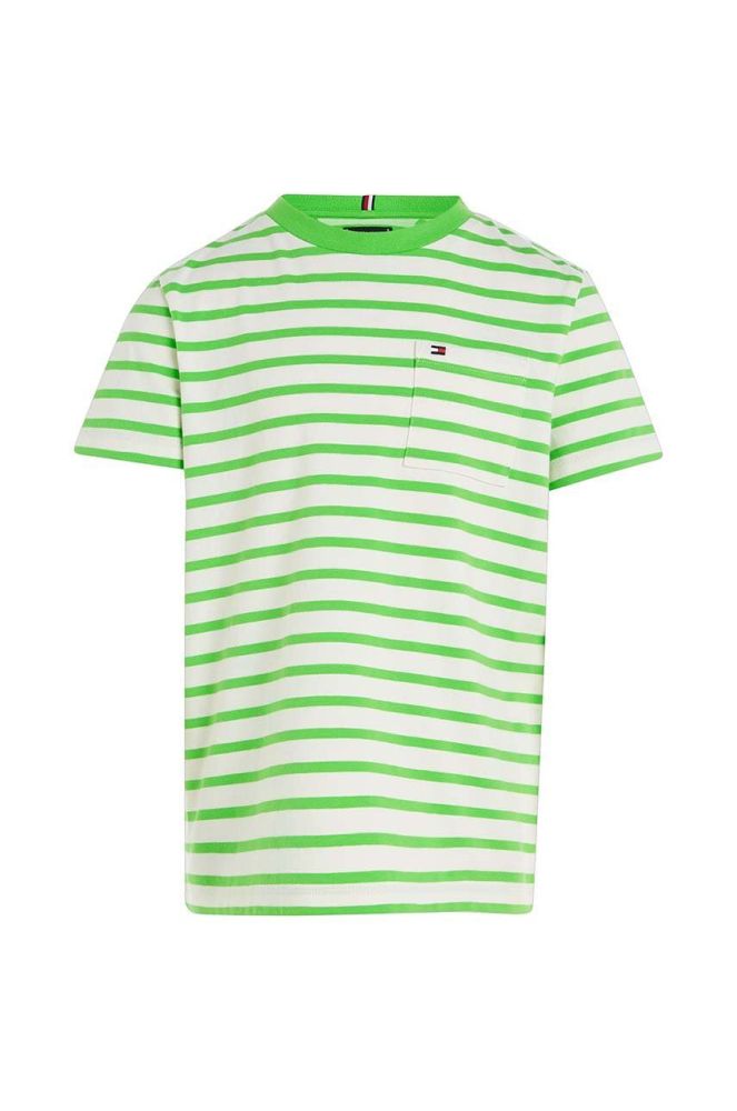 Дитяча футболка Tommy Hilfiger колір зелений візерунок