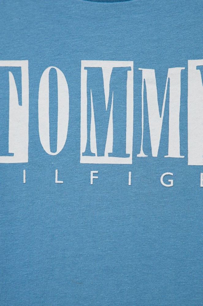 Дитяча бавовняна футболка Tommy Hilfiger з принтом колір блакитний (3228729) фото 3