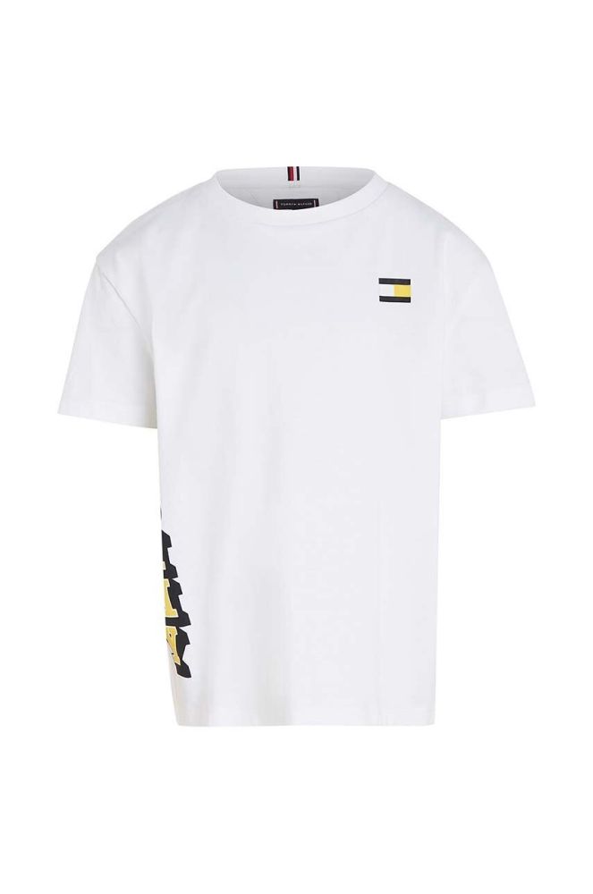 Дитяча бавовняна футболка Tommy Hilfiger колір білий з принтом (3075420)