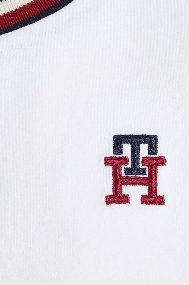Дитяча бавовняна футболка Tommy Hilfiger колір білий з аплікацією фото 3