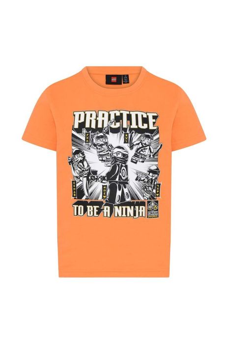 Дитяча бавовняна футболка Lego колір помаранчевий з принтом (3124418)