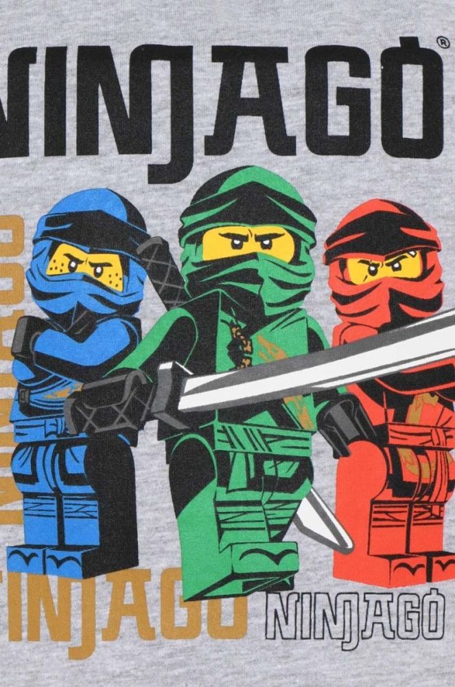 Дитяча бавовняна футболка Lego колір сірий з принтом (3124453) фото 3