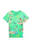 Дитяча бавовняна футболка Polo Ralph Lauren колір зелений візерунок (3015549)