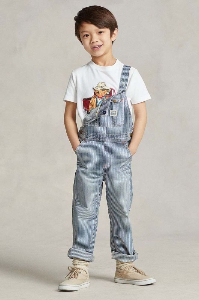 Дитяча бавовняна футболка Polo Ralph Lauren колір бежевий з принтом (3046627) фото 5