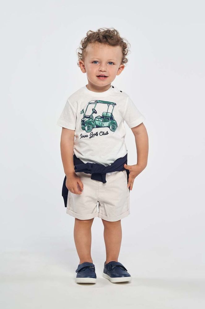 Бавовняна футболка для немовлят Birba&Trybeyond колір білий з принтом (3095923)