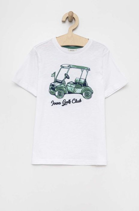 Дитяча бавовняна футболка Birba&Trybeyond колір білий з принтом (3099736)