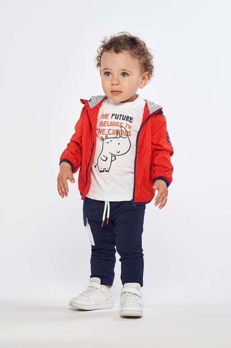 Бавовняна футболка для немовлят Birba&Trybeyond колір білий з принтом (3095950)