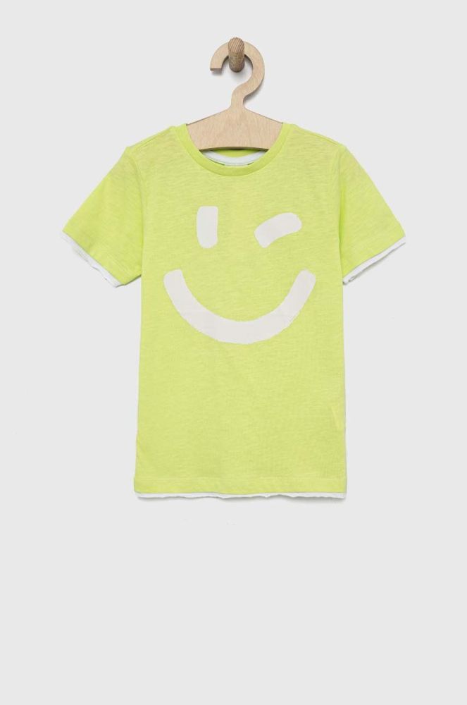 Дитяча бавовняна футболка Birba&Trybeyond колір зелений з принтом (3099744)