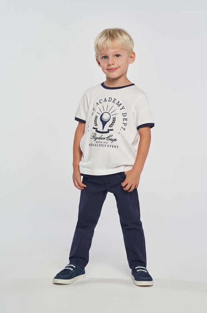 Дитяча бавовняна футболка Birba&Trybeyond колір білий з принтом (3095985)