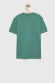 Дитяча бавовняна футболка Birba&Trybeyond колір зелений однотонний